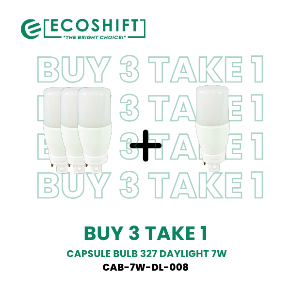 Buy3 Take1 Ecoshift LED Capsule Bulb E27 Holder Daylight 7W