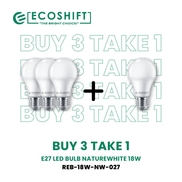 Buy3 Take1 LED Bulb E27 Cool White 18W