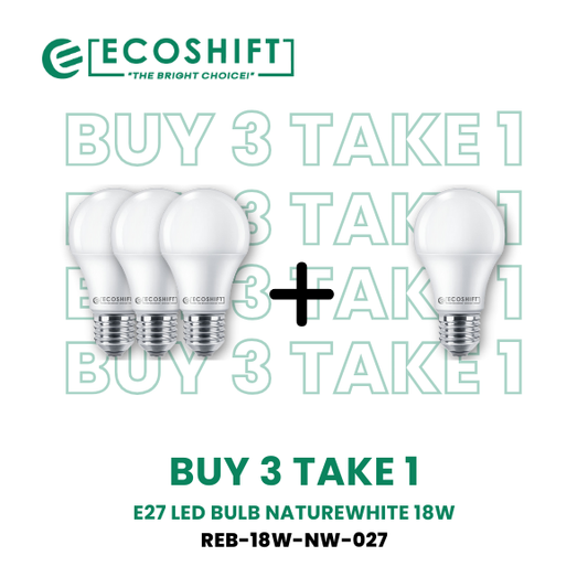 Buy3 Take1 LED Bulb E27 Cool White 18W