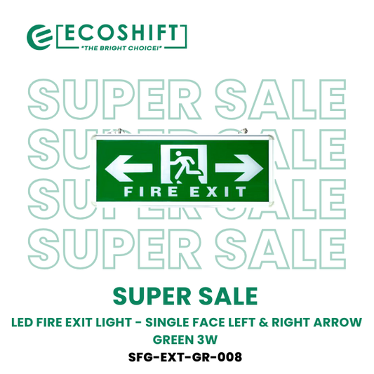 Super Sale LED Fire Exit Light Green Left and Right Single Face 3w