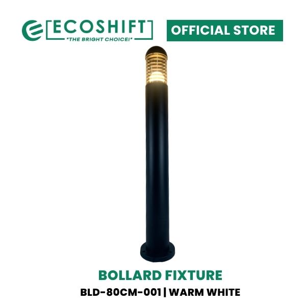 LED Bollard Light Bulb Type Round Black