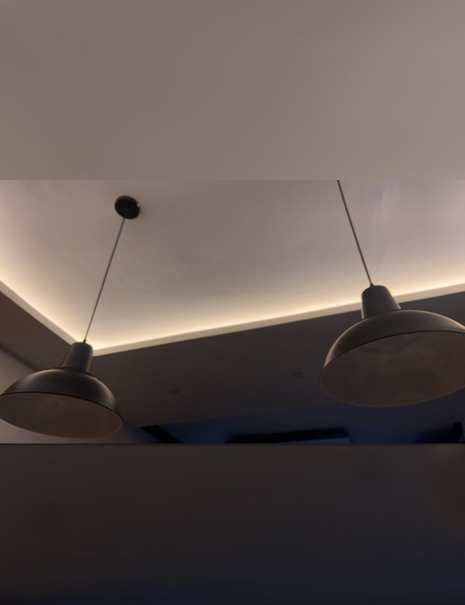 Industrial Pendant Light Black Shaded Dome Ecoshift Shopify