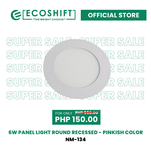 Super Sale Led Panel Light 6W Round Recessed - Pinkish Color