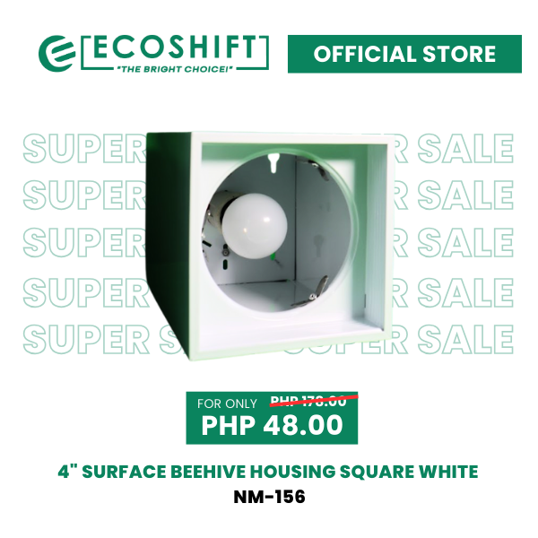 Super Sale Surface Beehive Housing Square 4" white