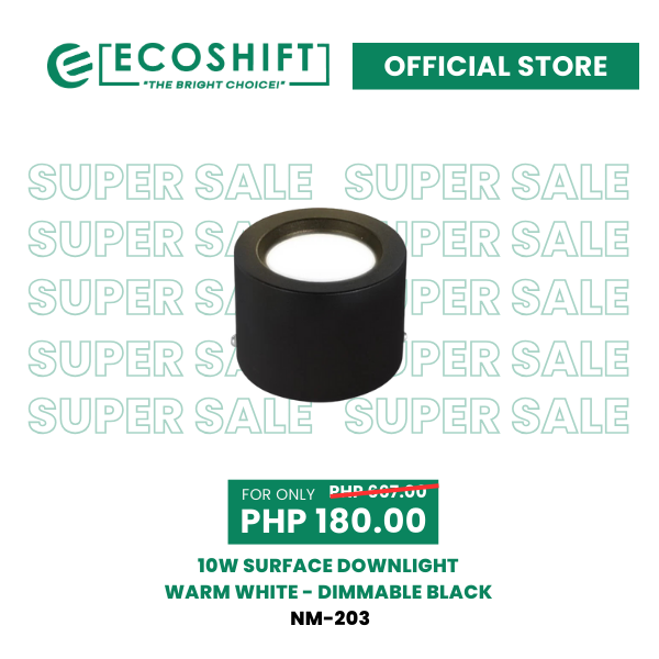Super Sale Led Surface Downlight 10W Warmwhite Dimmable Black