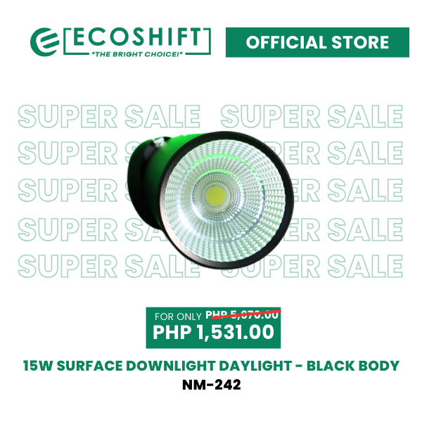 Super Sale Led Surface Downlight 15W Daylight - Black Body