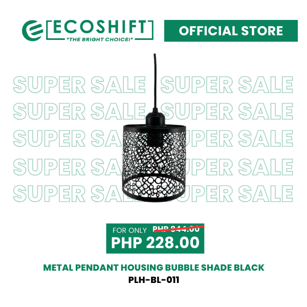 Super Sale Metal Pendant Housing Bubble Shade Black