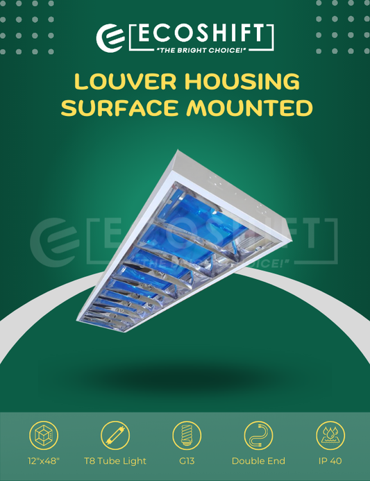 1×40 Louver Housing Surface Mount 12″x48″ 300x1200mm