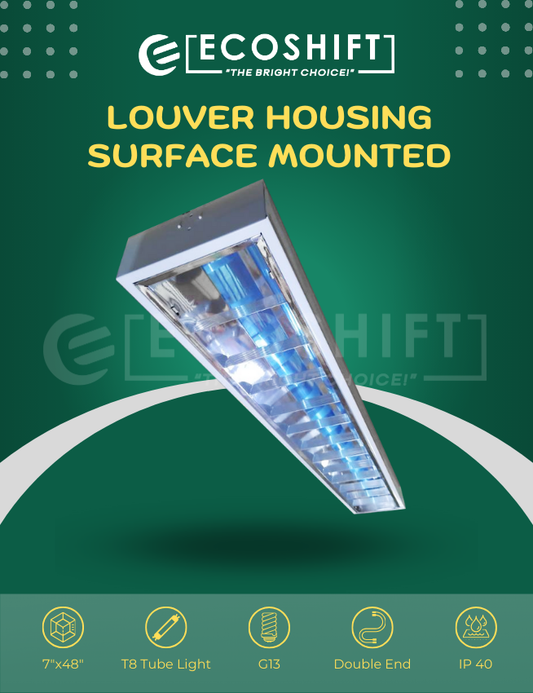 1×40 Louver Housing Surface Mount 7″x48″ 178x1200mm