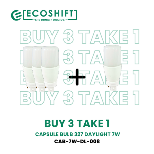 Buy3 Take1 Ecoshift LED Capsule Bulb E27 Holder Daylight 7W