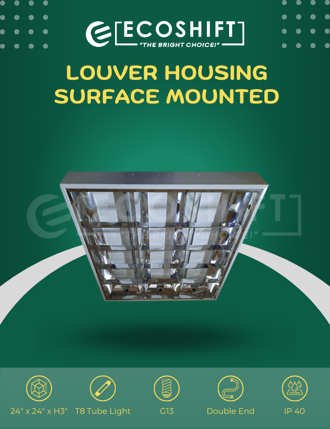 3x2ft Louver Housing Surface Mount 24″x24″ 600x600mm