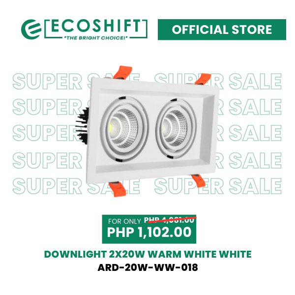 Super Sale Downlight COB Type 2x20W Warmwhite - white cover