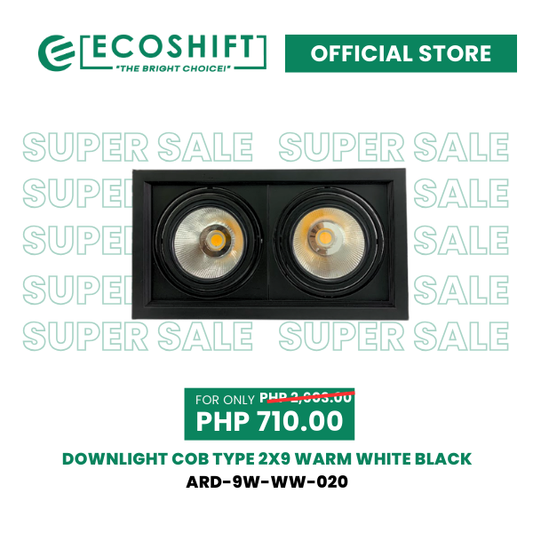Super Sale Led Downlight COB Type 2x9 Warmwhite Black