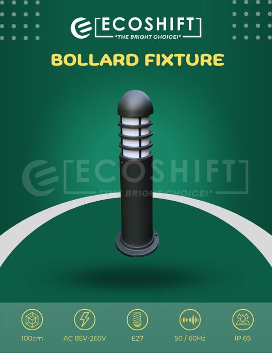 Bollard Fixture Round Black 100cm