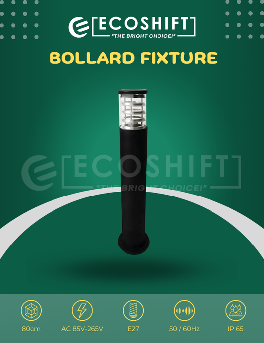 Bollard Fixture Round Black 80cm