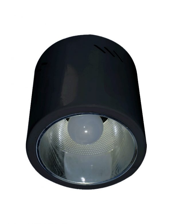 Bulb Housing 4" E27 Round Surface Mounted Black Ecoshift Shopify