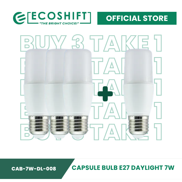 Buy 3 Take 1 LED Capsule Bulb E27 Holder Daylight 7W