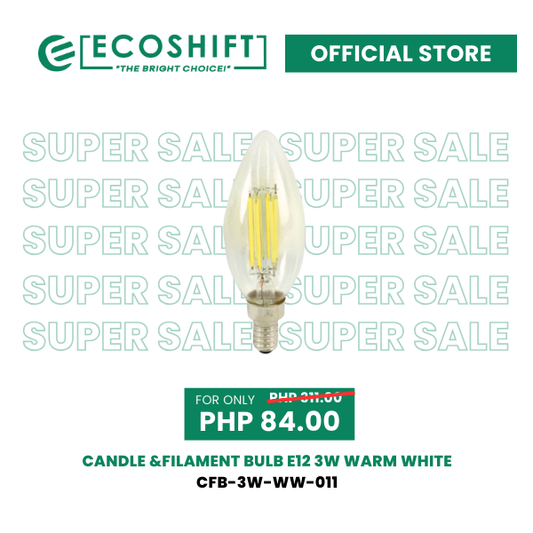 Super Sale Candle & Filament Bulb E12 3W Warmwhite