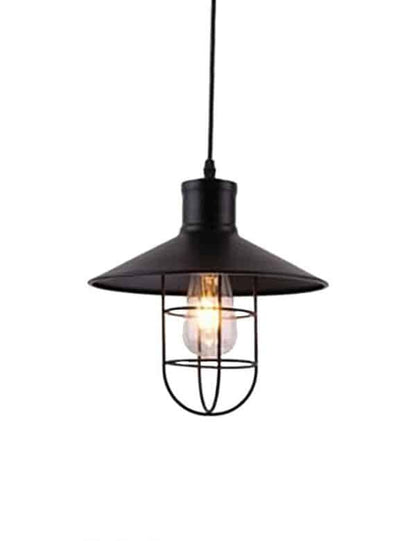 Industrial Pendant Light Black Hat Caged Ecoshift Shopify