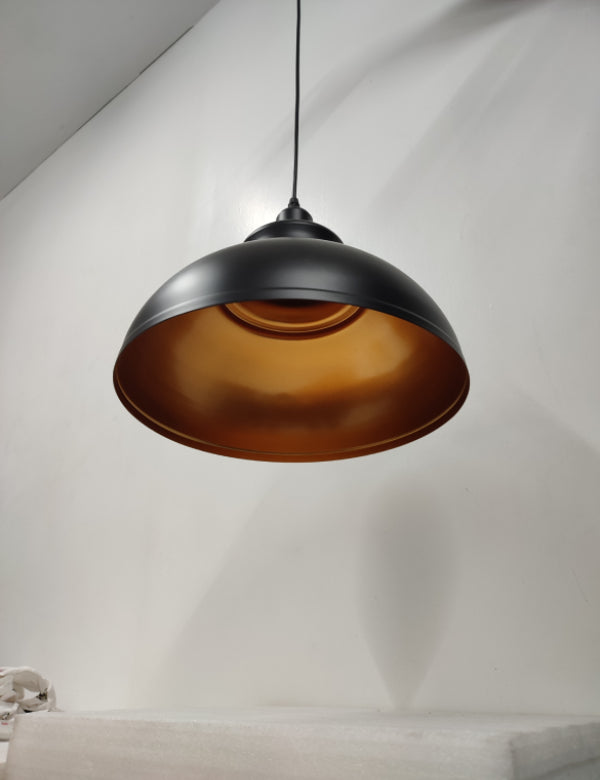 Industrial Pendant Light Black Shaded Dome Ecoshift Shopify