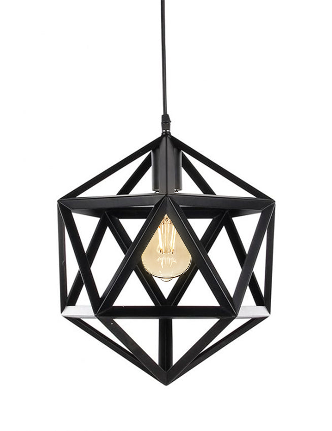 Industrial Pendant Light Geometric Matte Black Ecoshift Shopify