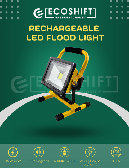 Industrial LED Flood Light Rechargeable 30W 50W