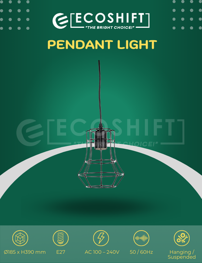 Industrial Pendant Light Vintage Metal Cage