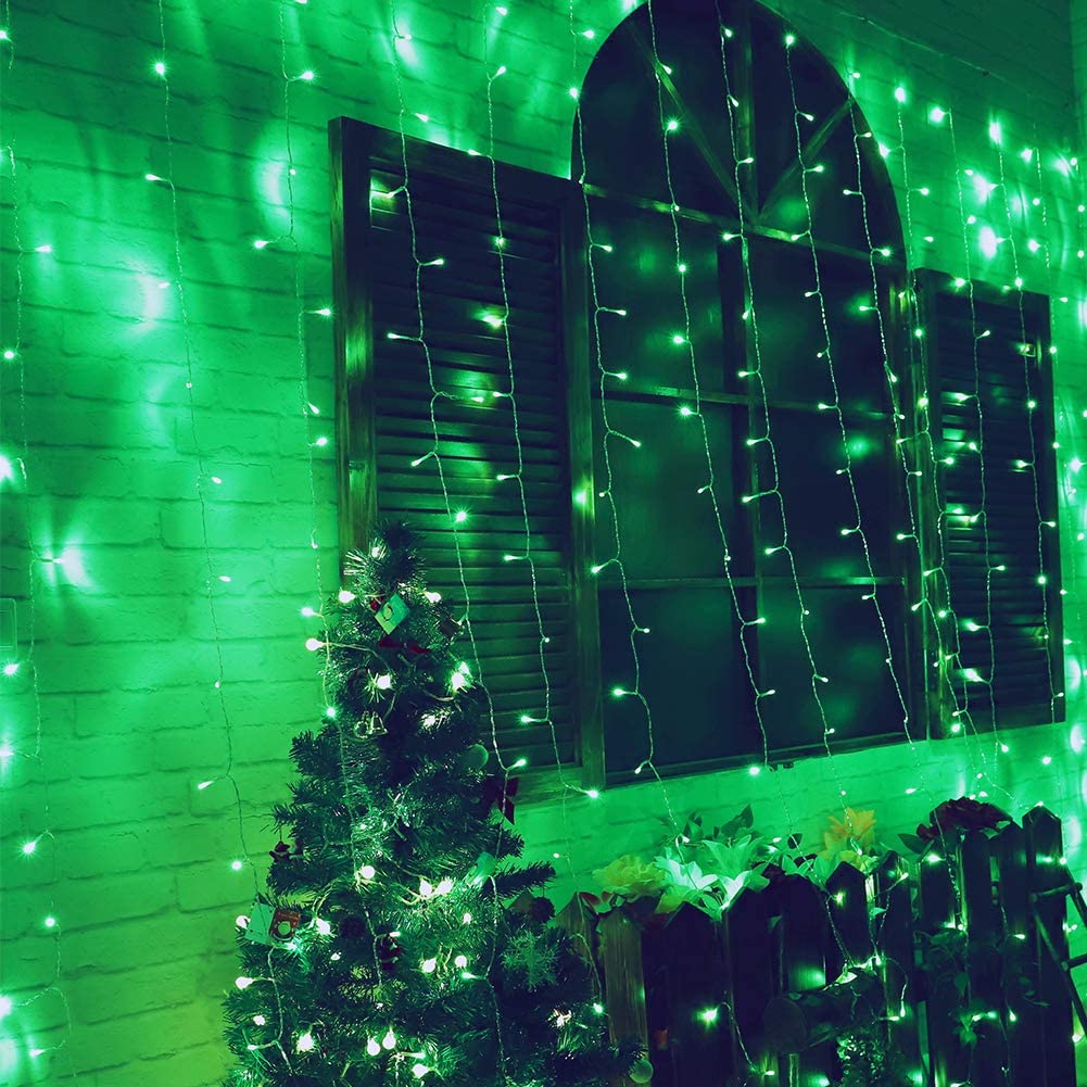 LED Curtain Light (300pcs LED) 3mx3m Daylight / Warm White / Green Ecoshift Shopify
