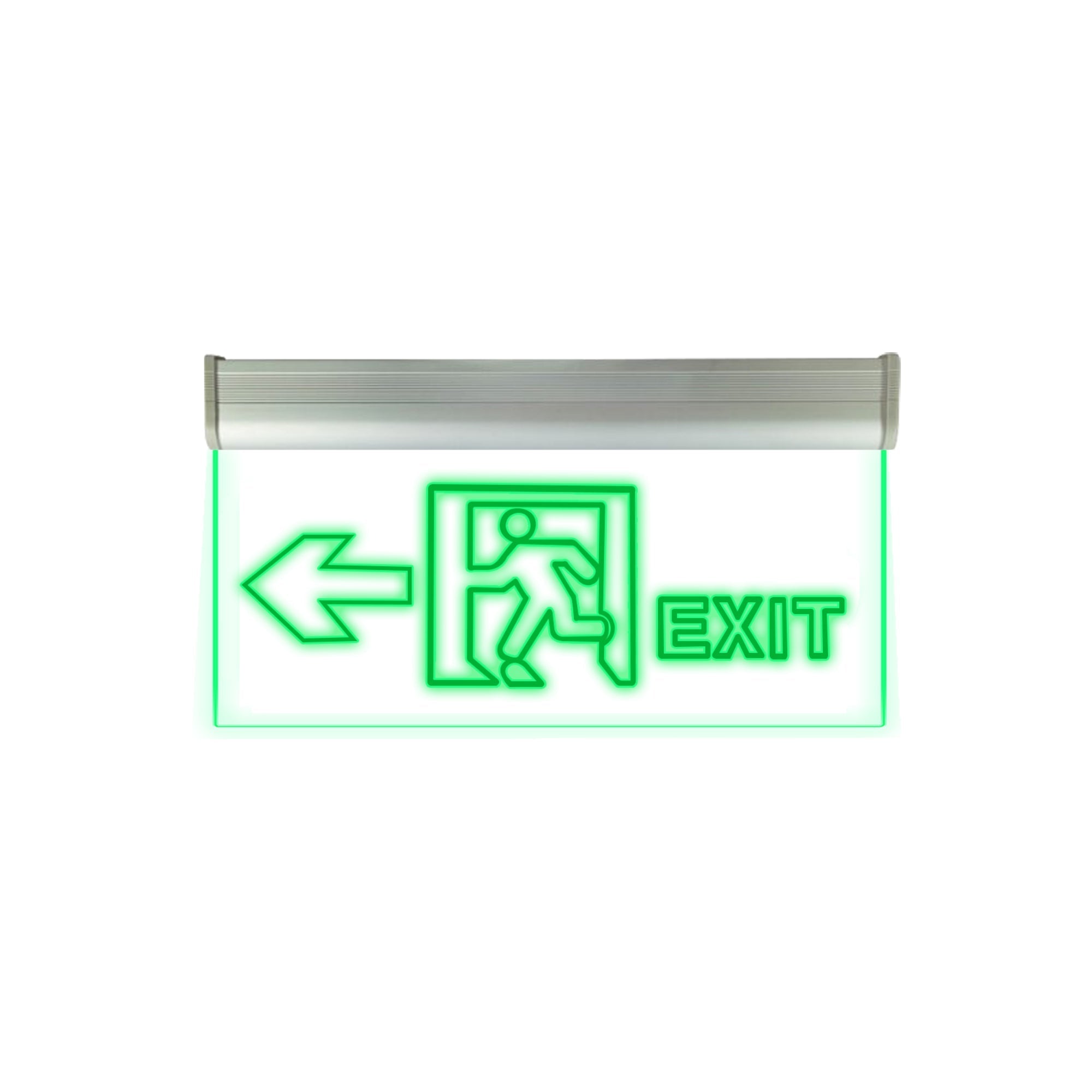 LED Exit Light Clear Acrylic Man with Arrow Single Face – Ecoshift Shopify