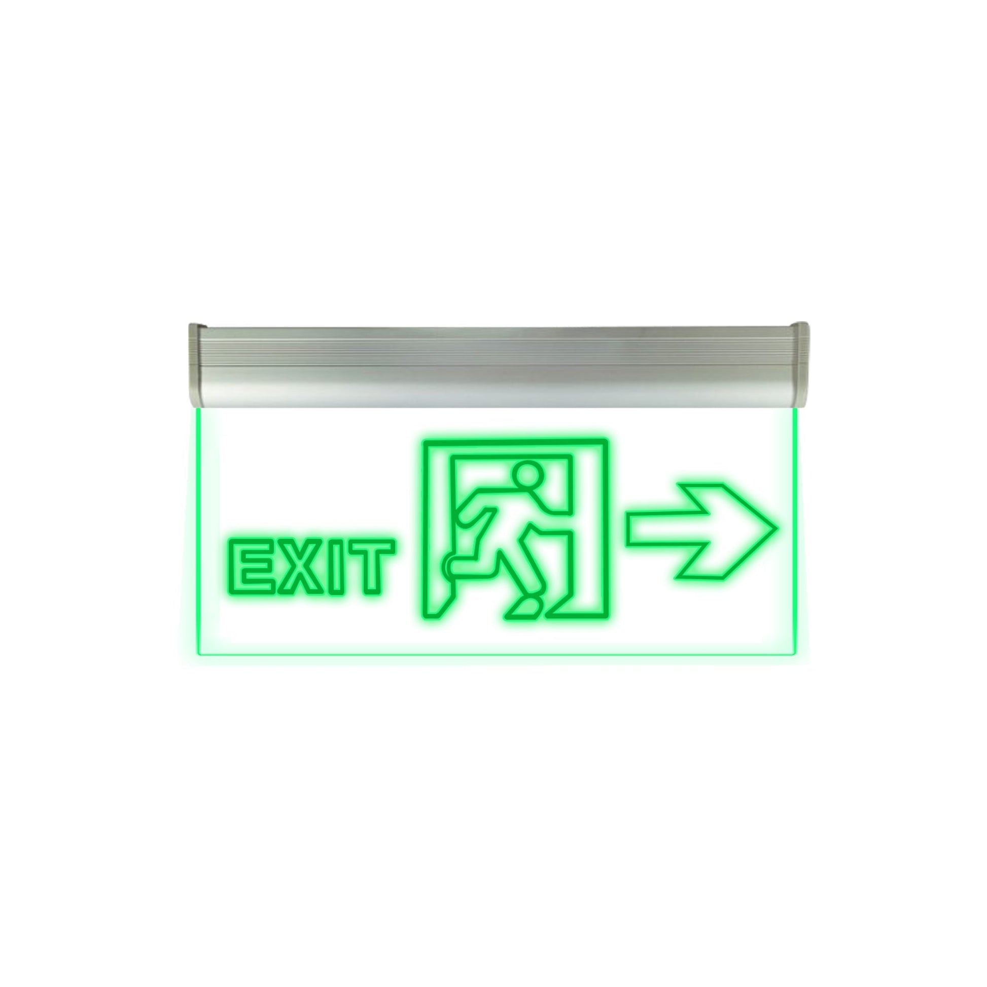 LED Exit Light Clear Acrylic Man with Arrow Single Face Ecoshift Shopify
