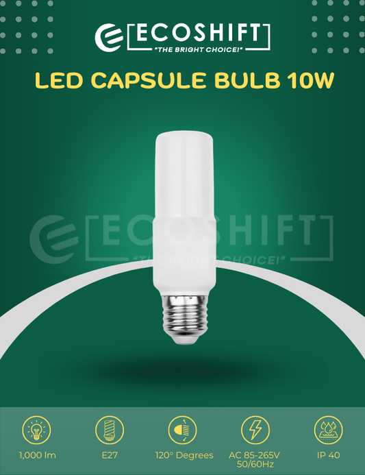 LED Capsule Bulb 10W E27 Holder