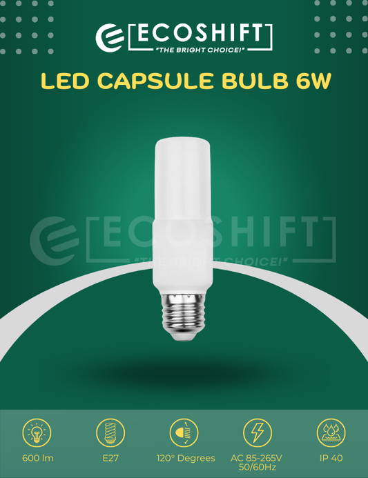 LED Capsule Bulb 6W E27 Holder