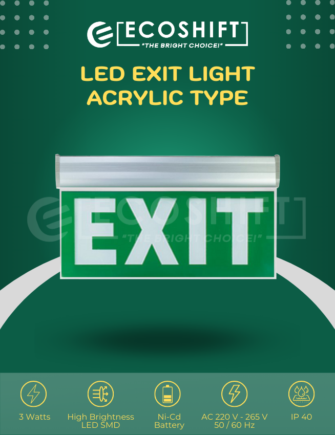 LED Exit Sign Acrylic Single Face / Double face – Ecoshift Shopify