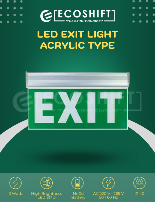 LED Exit Light Acrylic Single Face / Double Face