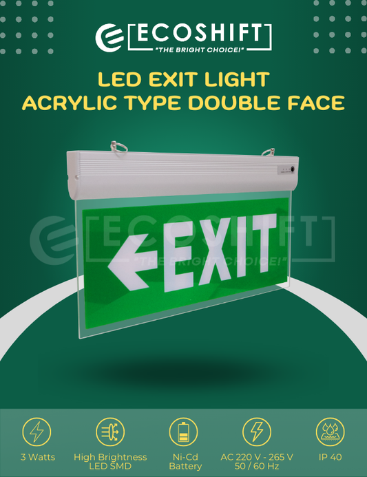 LED Exit Light Double Face Left Arrow