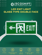 LED Exit Light Glass Left Arrow Double Face