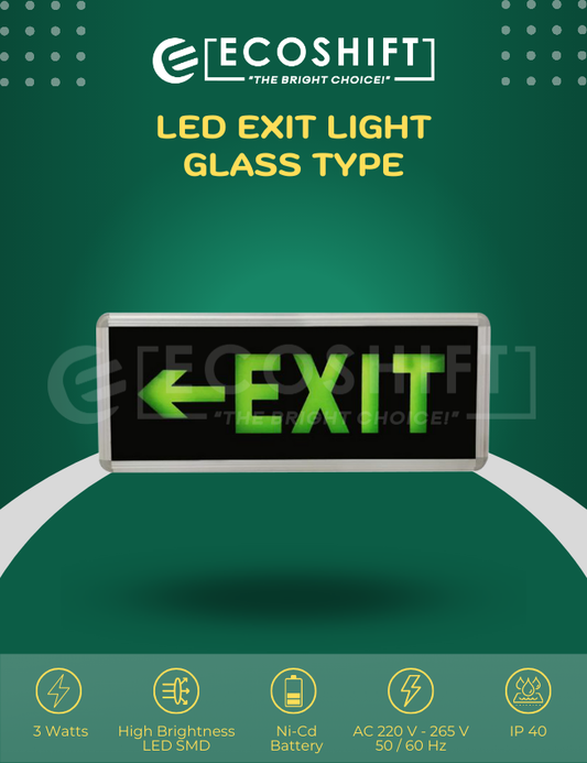 LED Exit Light Single Face Left Exit