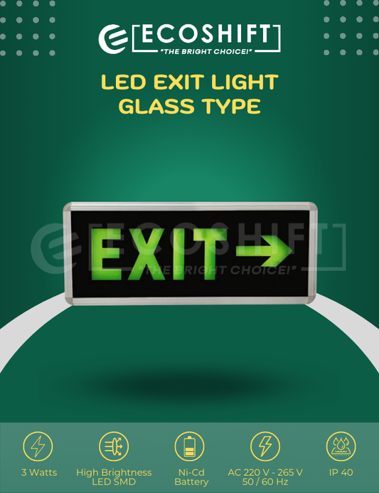 LED Exit Light Single Face Right Exit
