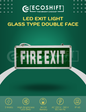 LED Fire Exit Light Glass Double Face