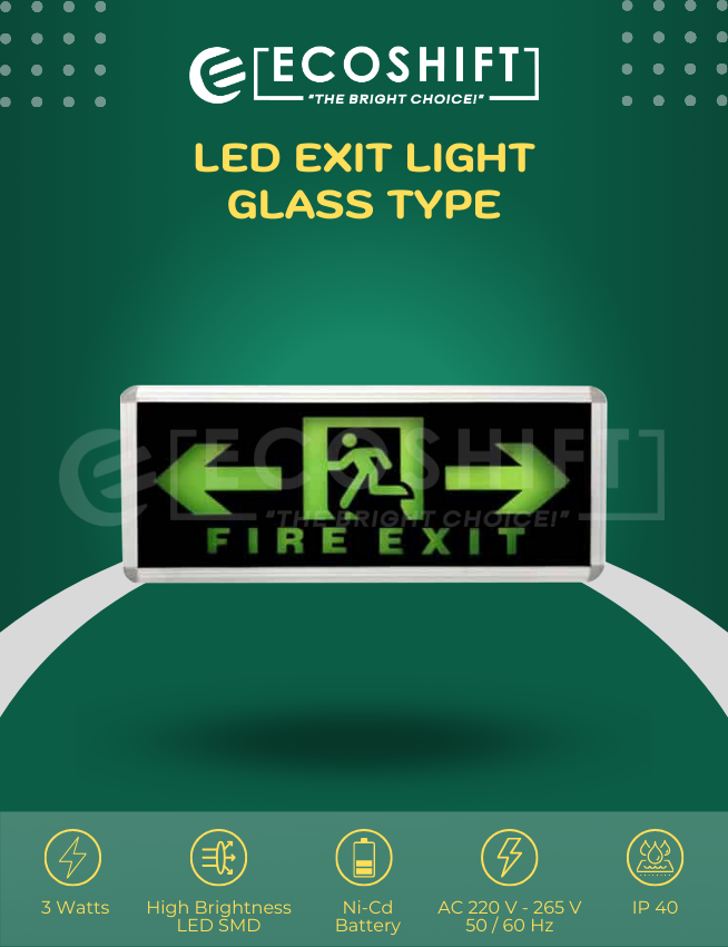 LED Fire Exit Light Left / Right Running Man Single Face