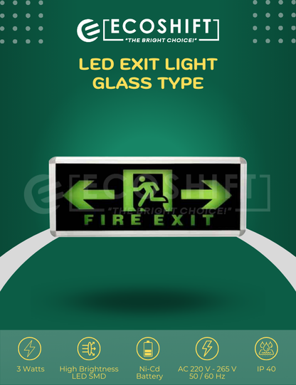 LED Fire Exit Light Left / Right Running Man Single Face