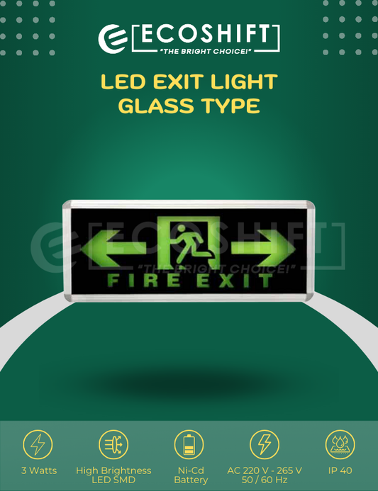 LED Fire Exit Light Left / Right Running Man Single Face