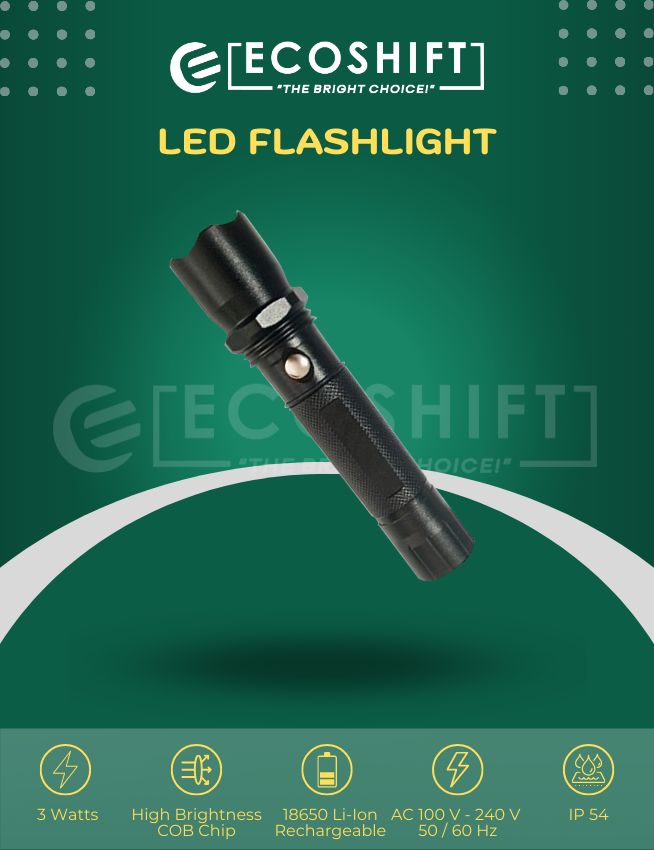 LED Flashlight Black Small High-Powered Daylight