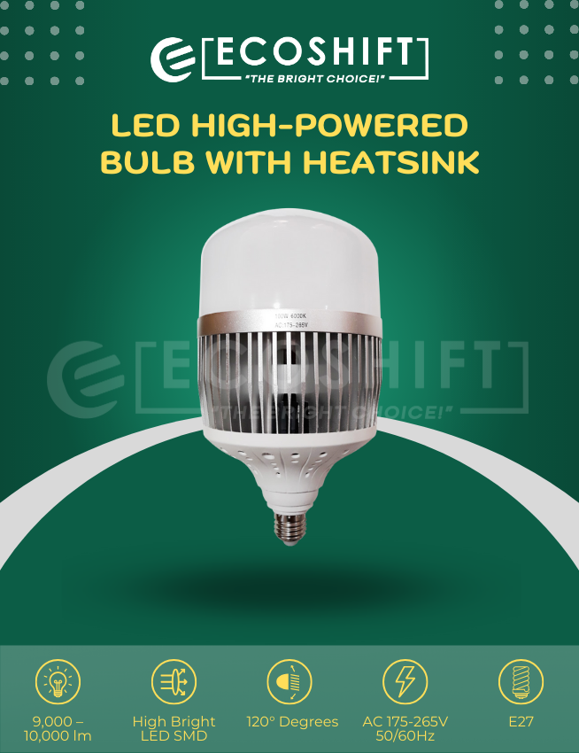 LED High-Powered Bulb 100W E27 Bulb Holder with Heatsink