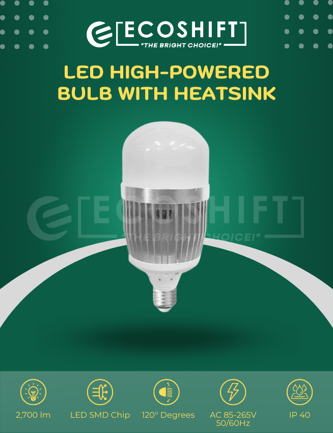 LED High-Powered Bulb 30W E27 Bulb Holder with Heatsink