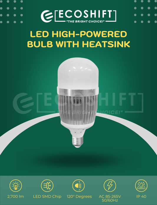 LED High-Powered Bulb 30W E27 Bulb Holder with Heatsink