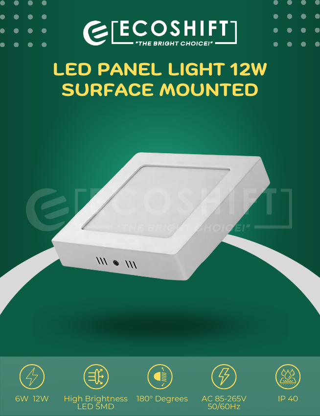 LED Panel Light 6W 12W Surface Mounted Square – Ecoshift Shopify