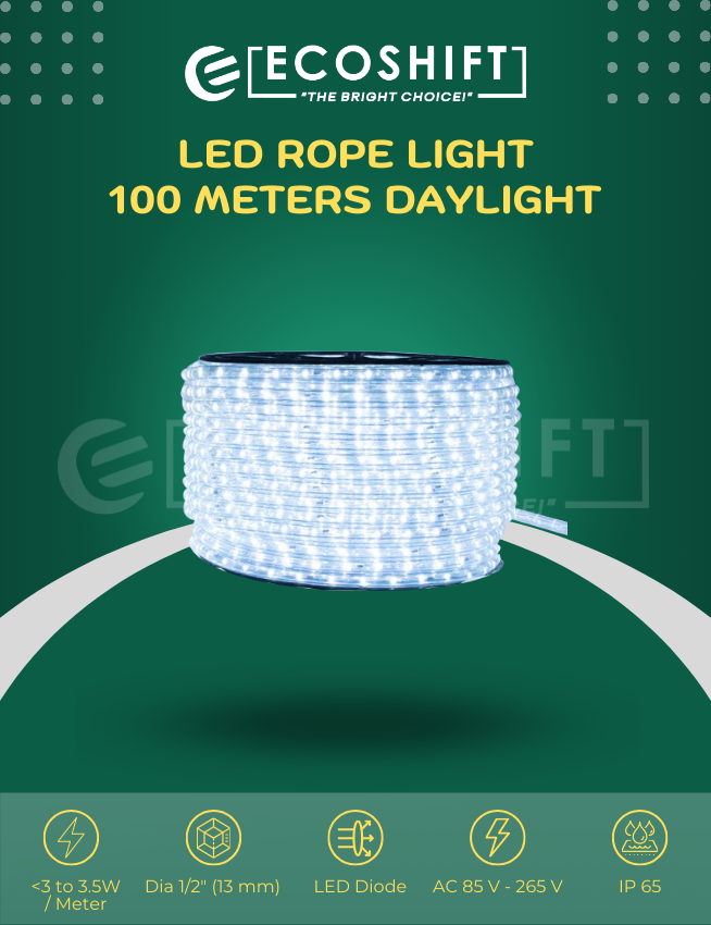 LED Rope Light 100 Meters Daylight – Ecoshift Shopify