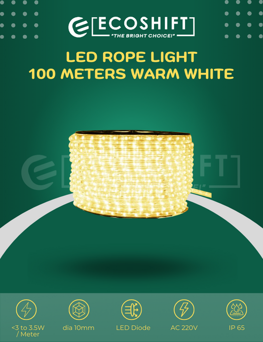 LED Rope Light 100 Meters Warm White