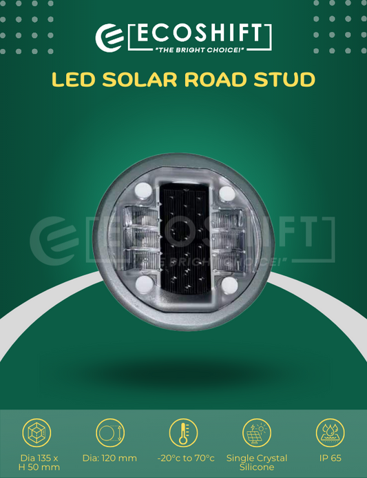 LED Solar Road Studs Round Blinking & Steady Roads Highways Aluminum Alloy